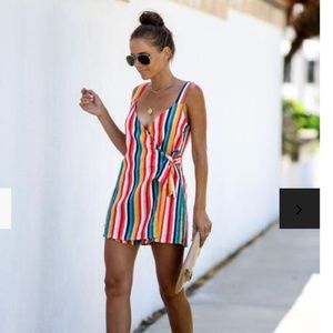 RAINBOW STRIPED ROMPER